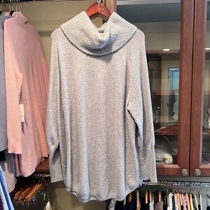 Caslon Cowl Neck Sweater Grey 2X